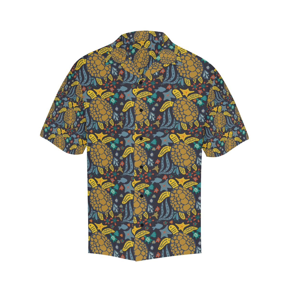 Sea Turtle Pattern Print Design T03 Men Hawaiian Shirt-JorJune