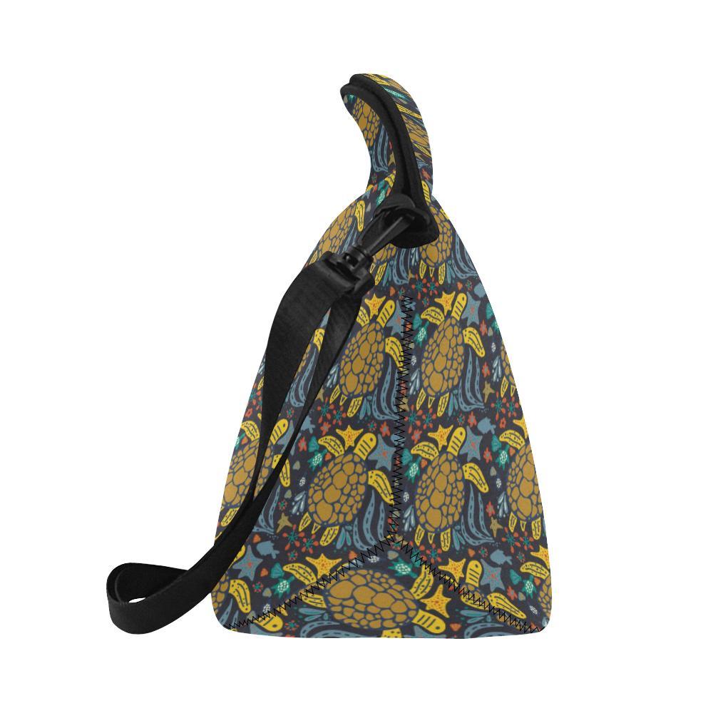 Sea Turtle Pattern Print Design T03 Neoprene Lunch Bag-JorJune