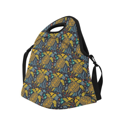 Sea Turtle Pattern Print Design T03 Neoprene Lunch Bag-JorJune