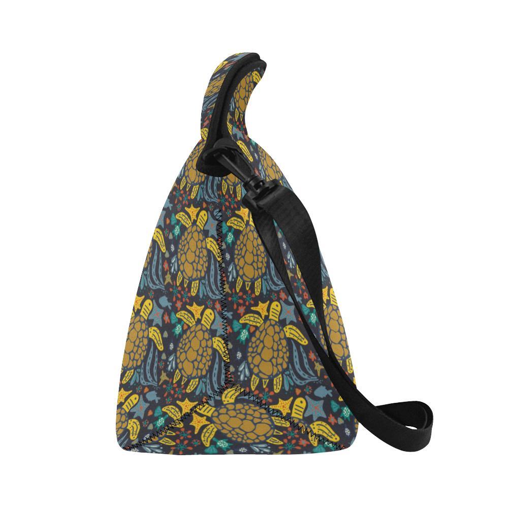 Sea Turtle Pattern Print Design T03 Neoprene Lunch Bag-JorJune