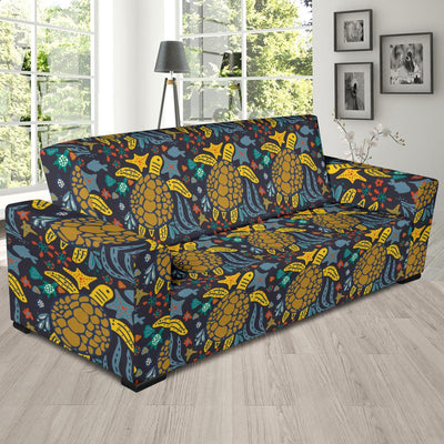 Sea Turtle Pattern Print Design T03 Sofa Slipcover-JORJUNE.COM