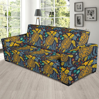 Sea Turtle Pattern Print Design T03 Sofa Slipcover-JORJUNE.COM