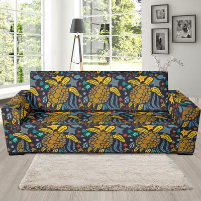 Sea Turtle Pattern Print Design T03 Sofa Slipcover-JORJUNE.COM