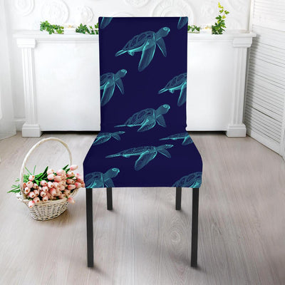 Sea Turtle Pattern Print Design T04 Dining Chair Slipcover-JORJUNE.COM