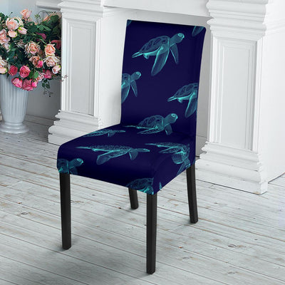 Sea Turtle Pattern Print Design T04 Dining Chair Slipcover-JORJUNE.COM