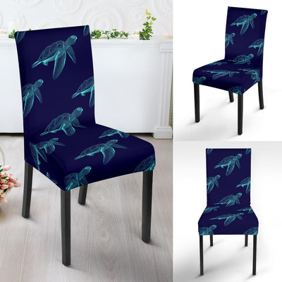 Sea Turtle Pattern Print Design T04 Dining Chair Slipcover-JORJUNE.COM