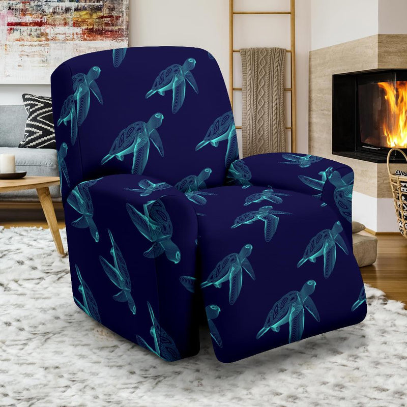 Sea Turtle Pattern Print Design T04 Recliner Slipcover-JORJUNE.COM