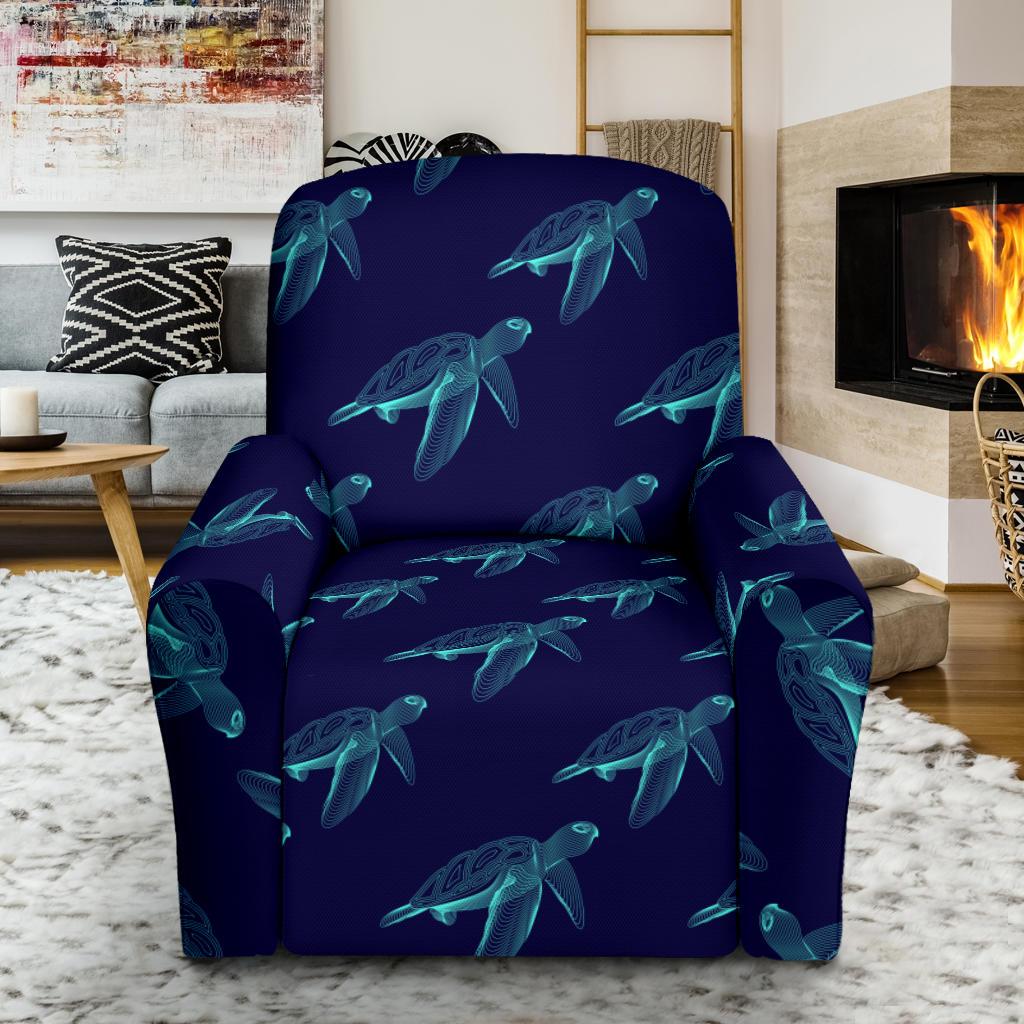 Sea Turtle Pattern Print Design T04 Recliner Slipcover-JORJUNE.COM