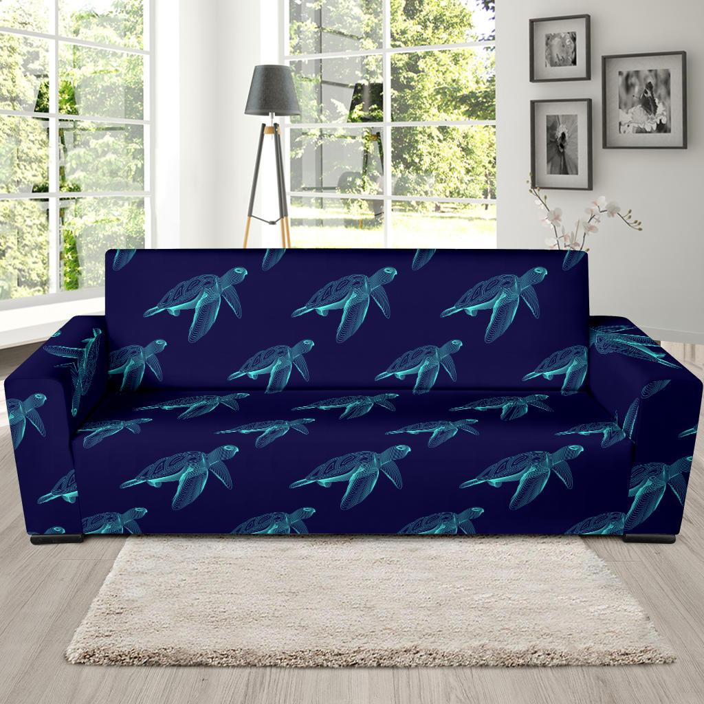 Sea Turtle Pattern Print Design T04 Sofa Slipcover-JORJUNE.COM