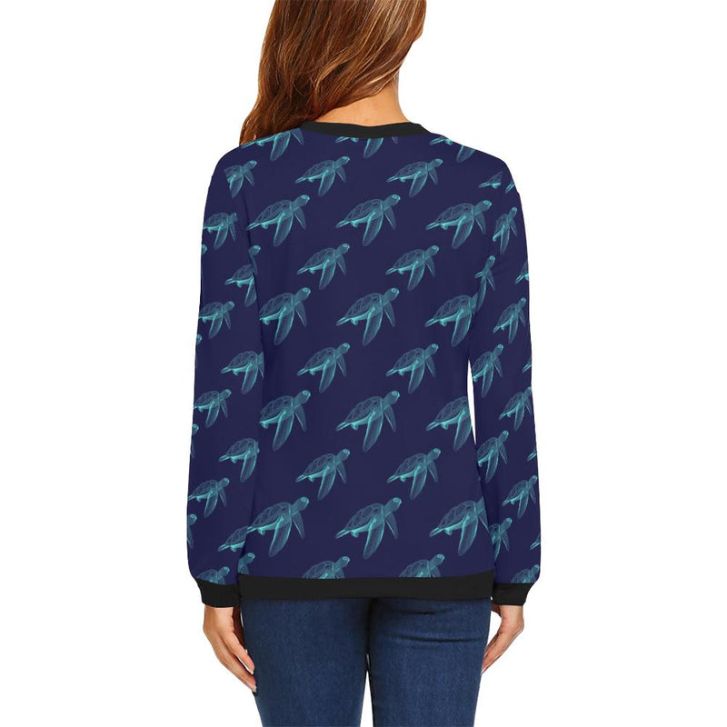 Sea Turtle Pattern Print Design T04 Women Long Sleeve Sweatshirt-JorJune