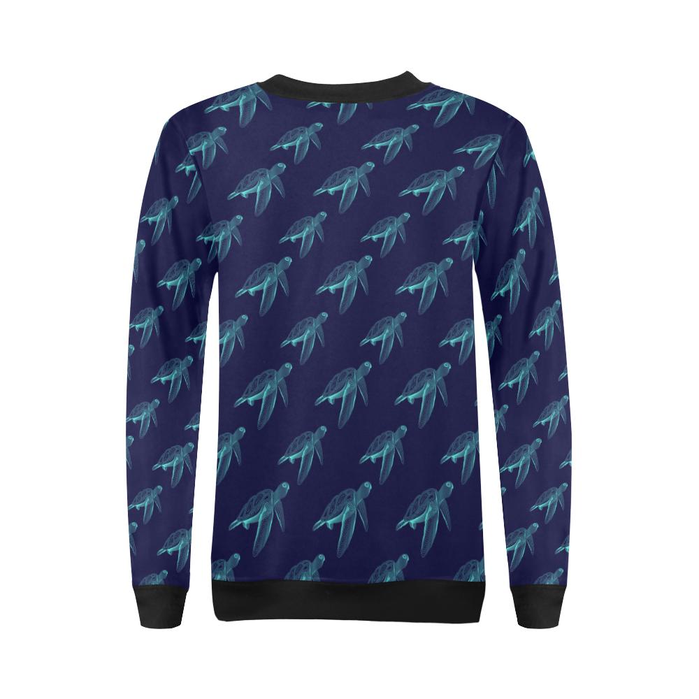 Sea Turtle Pattern Print Design T04 Women Long Sleeve Sweatshirt-JorJune