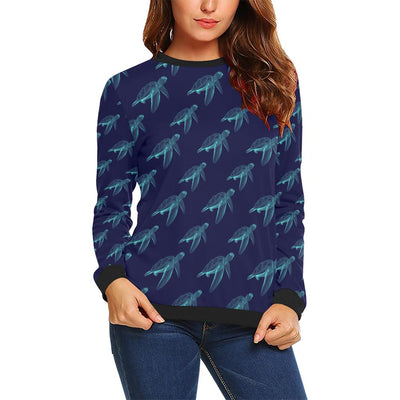 Sea Turtle Pattern Print Design T04 Women Long Sleeve Sweatshirt-JorJune