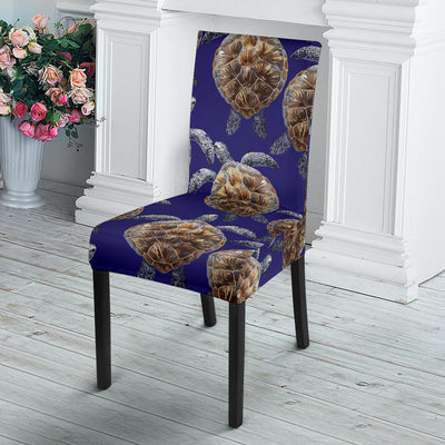 Sea Turtle Pattern Print Design T05 Dining Chair Slipcover-JORJUNE.COM