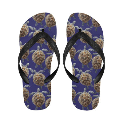 Sea Turtle Pattern Print Design T05 Flip Flops-JorJune