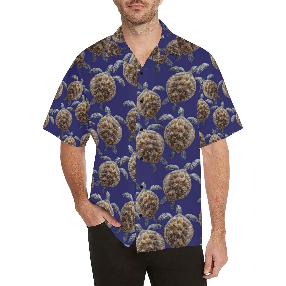 Sea Turtle Pattern Print Design T05 Men Hawaiian Shirt-JorJune