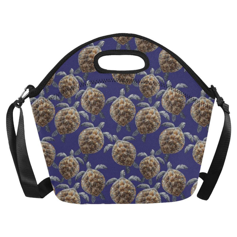 Sea Turtle Pattern Print Design T05 Neoprene Lunch Bag-JorJune