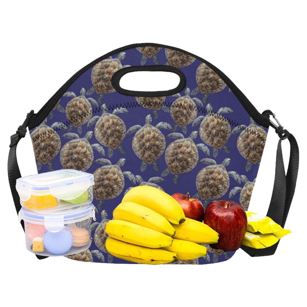 Sea Turtle Pattern Print Design T05 Neoprene Lunch Bag-JorJune