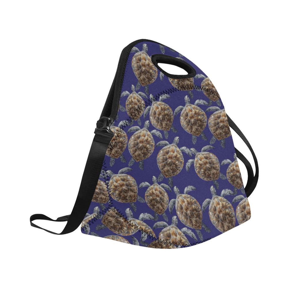 Sea Turtle Pattern Print Design T05 Neoprene Lunch Bag-JorJune