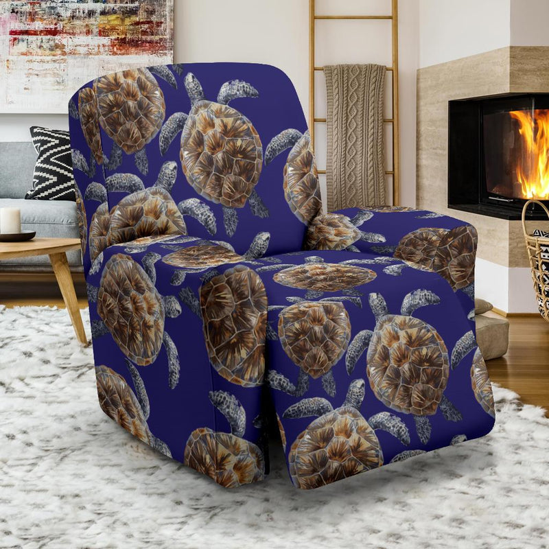 Sea Turtle Pattern Print Design T05 Recliner Slipcover-JORJUNE.COM