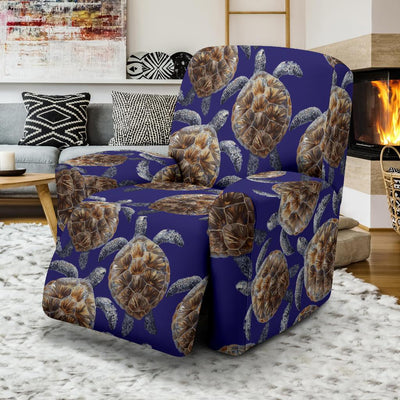 Sea Turtle Pattern Print Design T05 Recliner Slipcover-JORJUNE.COM