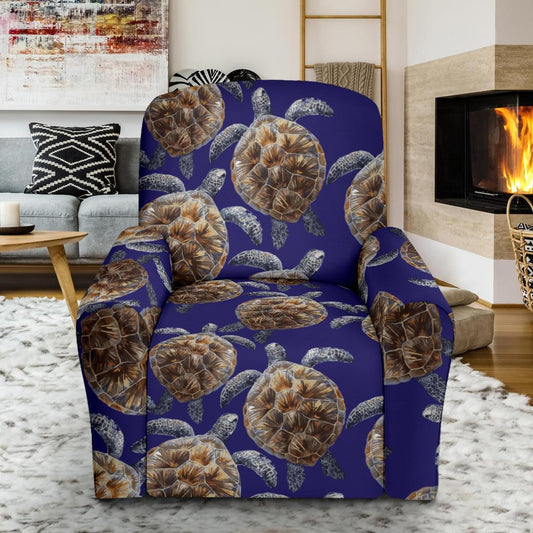 Sea Turtle Pattern Print Design T05 Recliner Slipcover-JORJUNE.COM