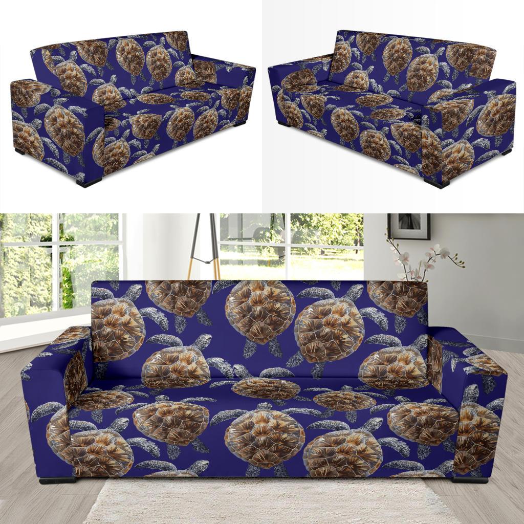 Sea Turtle Pattern Print Design T05 Sofa Slipcover-JORJUNE.COM