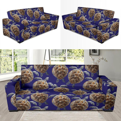 Sea Turtle Pattern Print Design T05 Sofa Slipcover-JORJUNE.COM
