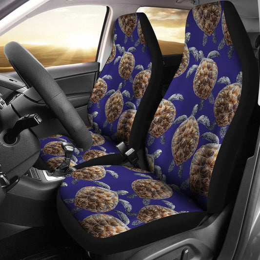 Sea Turtle Pattern Print Design T05 Universal Fit Car Seat Covers-JorJune