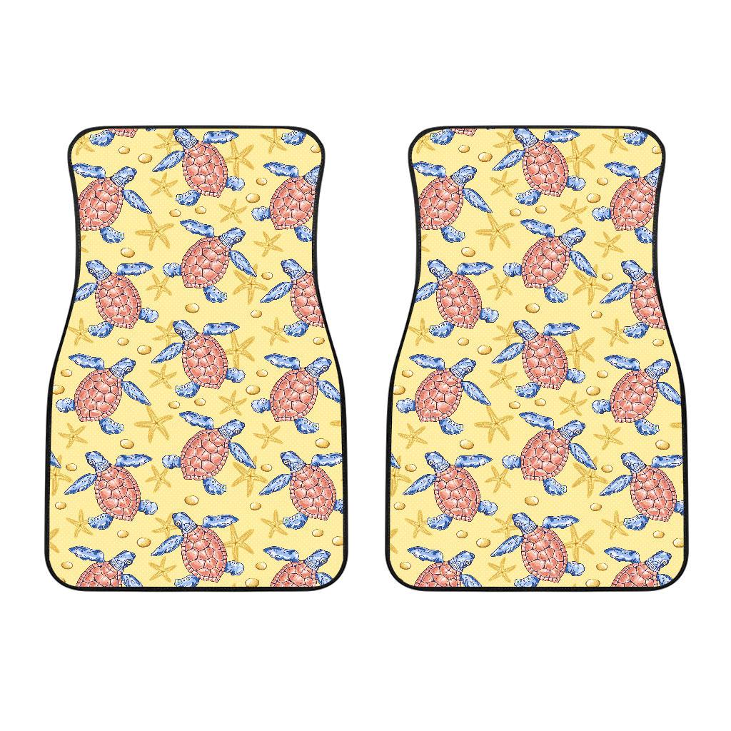 Sea Turtle Pattern Print Design T06 Car Floor Mats-JORJUNE.COM