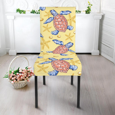 Sea Turtle Pattern Print Design T06 Dining Chair Slipcover-JORJUNE.COM