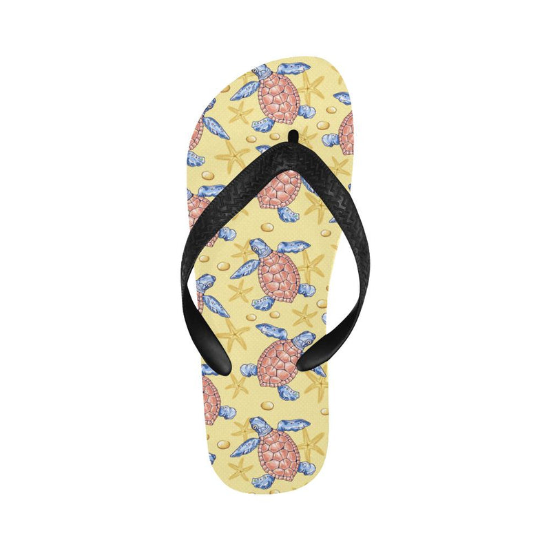 Sea Turtle Pattern Print Design T06 Flip Flops-JorJune