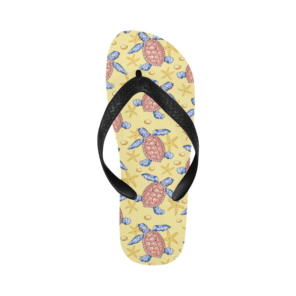 Sea Turtle Pattern Print Design T06 Flip Flops-JorJune
