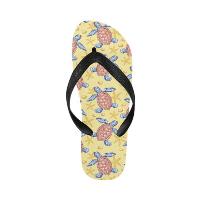 Sea Turtle Pattern Print Design T06 Flip Flops-JorJune