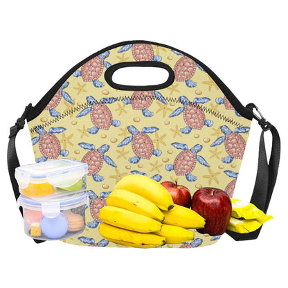 Sea Turtle Pattern Print Design T06 Neoprene Lunch Bag-JorJune