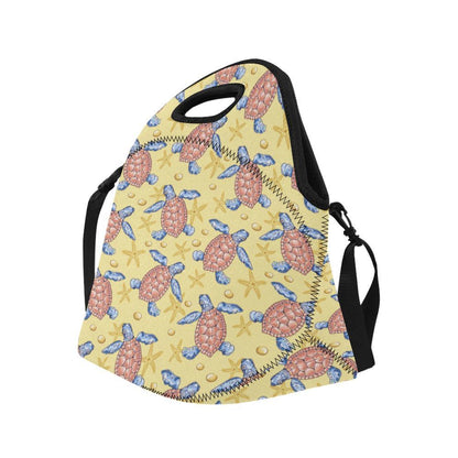 Sea Turtle Pattern Print Design T06 Neoprene Lunch Bag-JorJune