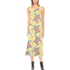 Sea Turtle Pattern Print Design T06 Sleeveless Open Fork Long Dress