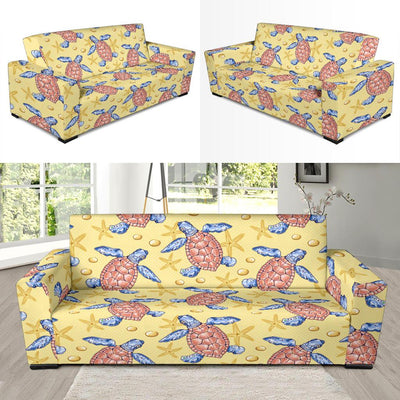 Sea Turtle Pattern Print Design T06 Sofa Slipcover-JORJUNE.COM