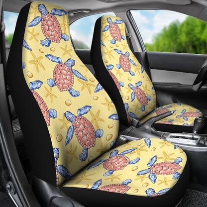 Sea Turtle Pattern Print Design T06 Universal Fit Car Seat Covers-JorJune