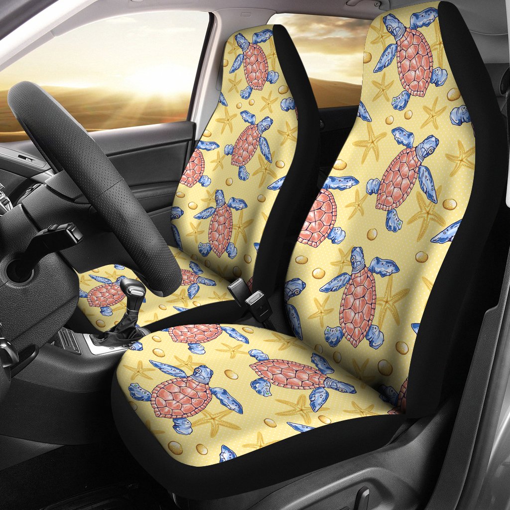 Sea Turtle Pattern Print Design T06 Universal Fit Car Seat Covers-JorJune