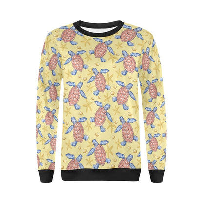 Sea Turtle Pattern Print Design T06 Women Long Sleeve Sweatshirt-JorJune