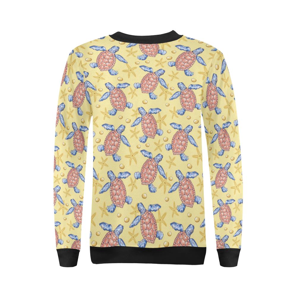 Sea Turtle Pattern Print Design T06 Women Long Sleeve Sweatshirt-JorJune