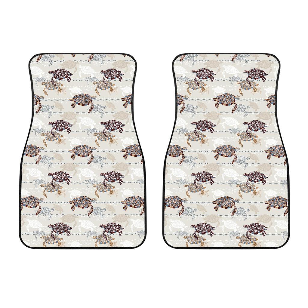 Sea Turtle Pattern Print Design T07 Car Floor Mats-JORJUNE.COM