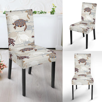 Sea Turtle Pattern Print Design T07 Dining Chair Slipcover-JORJUNE.COM