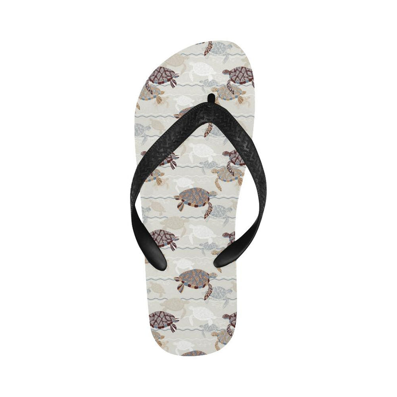 Sea Turtle Pattern Print Design T07 Flip Flops-JorJune