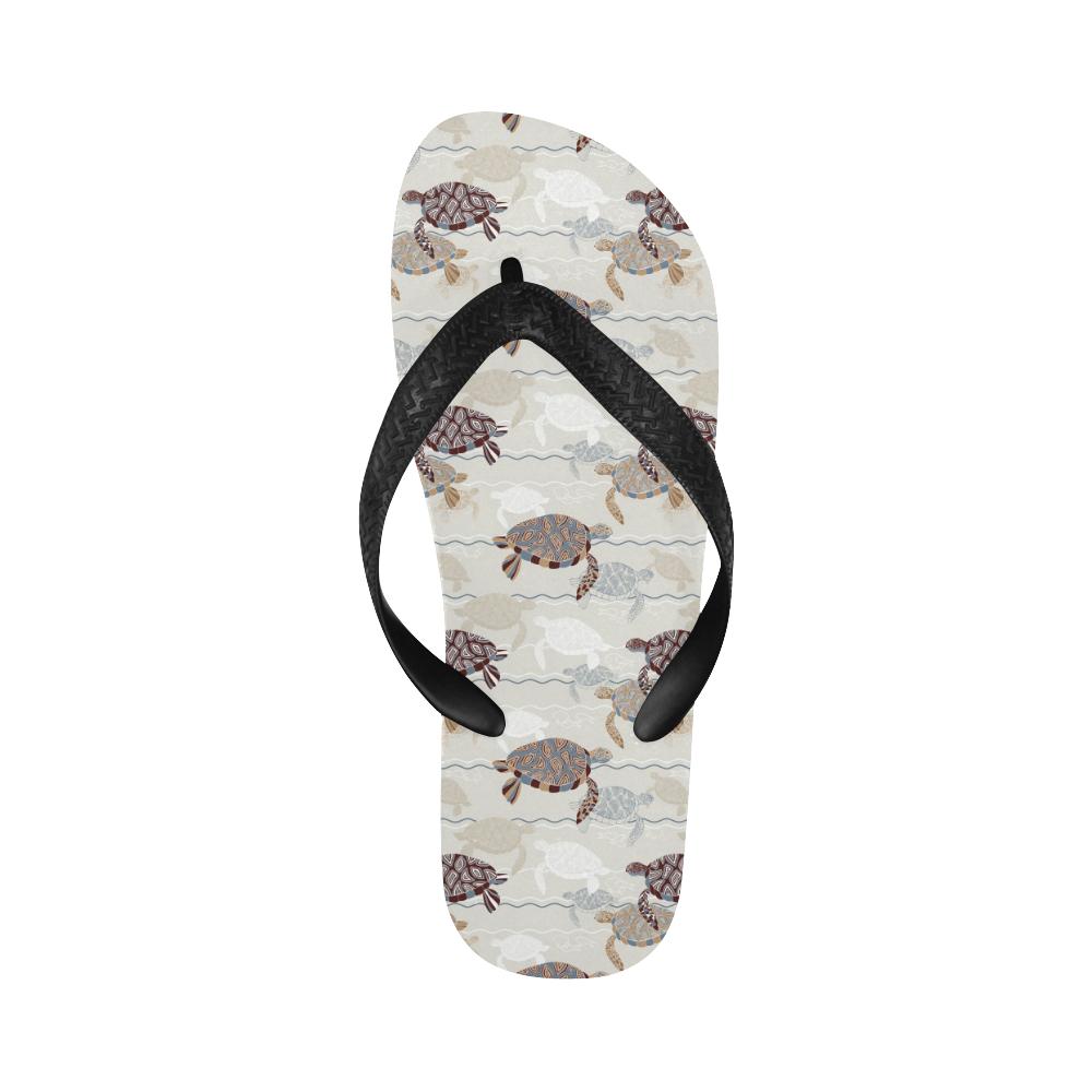 Sea Turtle Pattern Print Design T07 Flip Flops-JorJune