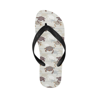 Sea Turtle Pattern Print Design T07 Flip Flops-JorJune