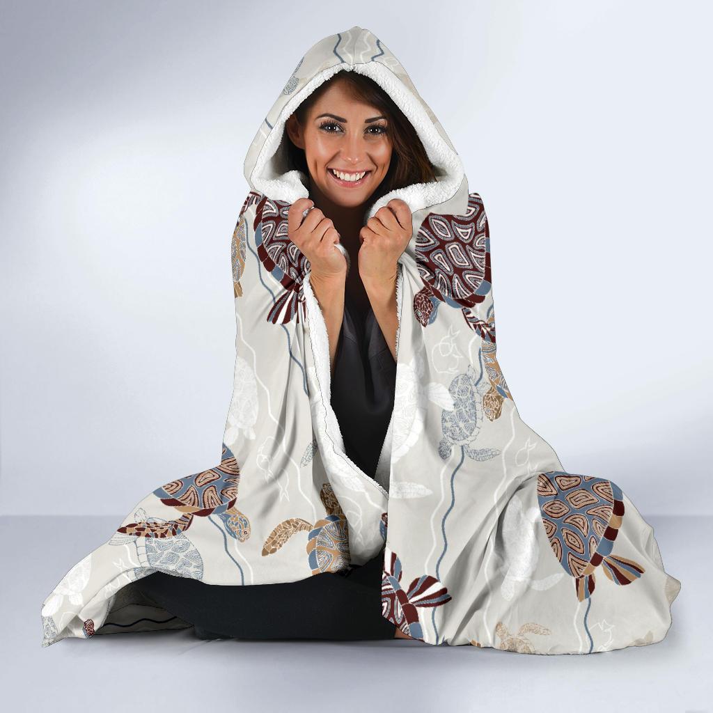 Sea Turtle Pattern Print Design T07 Hooded Blanket-JORJUNE.COM