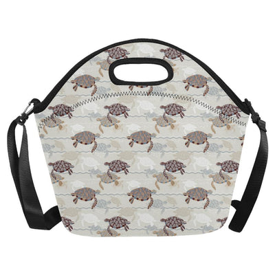 Sea Turtle Pattern Print Design T07 Neoprene Lunch Bag-JorJune