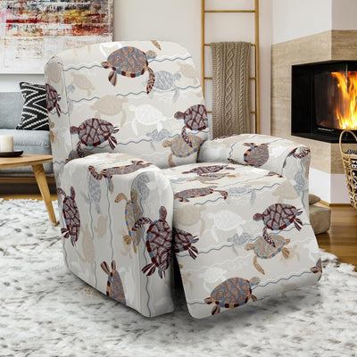 Sea Turtle Pattern Print Design T07 Recliner Slipcover-JORJUNE.COM