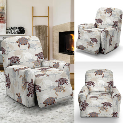 Sea Turtle Pattern Print Design T07 Recliner Slipcover-JORJUNE.COM